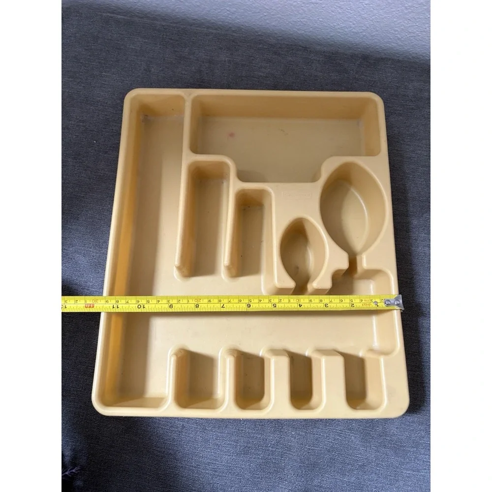 Vtg Rubbermaid Gold Utensil Flatware Silverware Tray Drawer Organizer